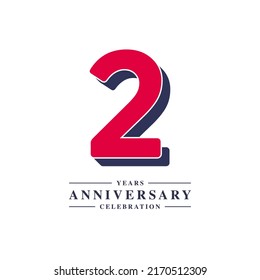 2 Years Anniversary Celebration Vector Template Design Illustration