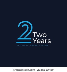 2 Years Anniversary Celebration Vector Template Design Illustration