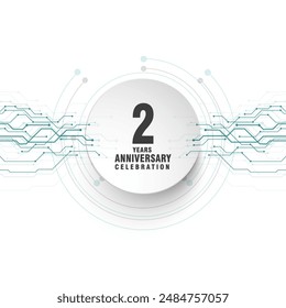 2 years anniversary celebration vector template design illusration