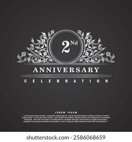 2 years anniversary celebration vector template design illustration