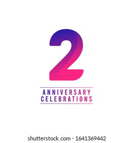 2 Years Anniversary Celebrations Vector Template Design Illustration