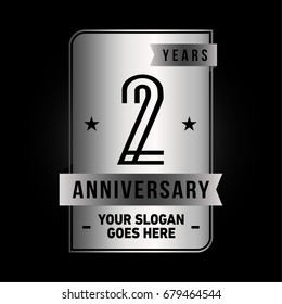 2 years anniversary design template. Vector and illustration.

