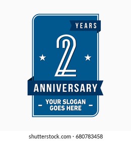 2 years anniversary design template. Vector and illustration.