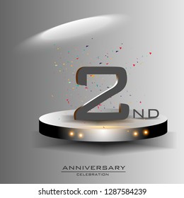 2 years anniversary design vector templates and illustrations, concepts in the future by giving a sci fi feel effect
