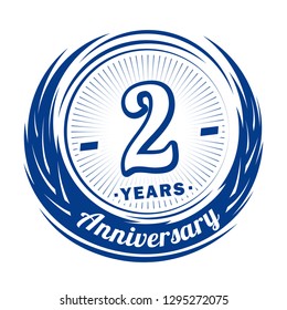2 years anniversary. Elegant anniversary design. 2 years logo.