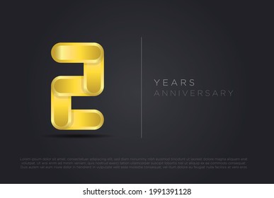 2 years anniversary, golden desing