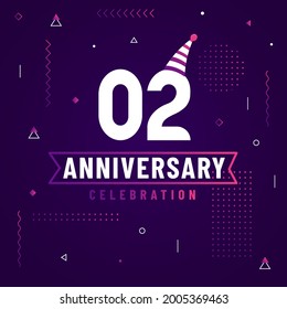 2 years anniversary greetings card, 2 anniversary celebration background free vector.