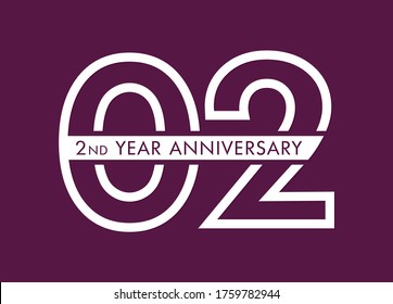 2 years anniversary image vector, 2nd anniversary celebration logotype 