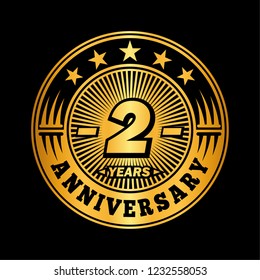 2 years anniversary. Anniversary logo design. Vector and illustration.