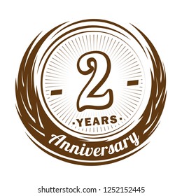 2 years anniversary. Anniversary logo design. 2 years logo