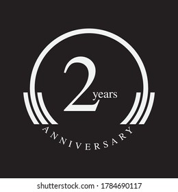 2 Years of Anniversary logo design Set Vector Template Design Illustration
