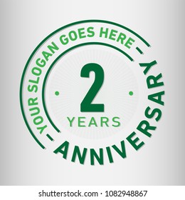 2 years anniversary logo template. Vector and illustration.