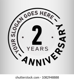 2 years anniversary logo template. Vector and illustration.