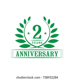 2 years anniversary logo template. . 