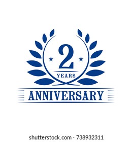 2 years anniversary logo template. . 
