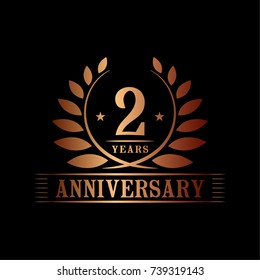 2 years anniversary logo template.