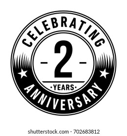2 years anniversary logo. Vector and illustration.