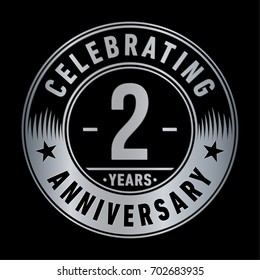 2 years anniversary logo. Vector and illustration.