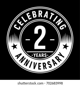 2 years anniversary logo. Vector and illustration.