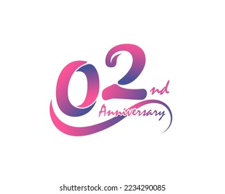 2 years anniversary logotype. 2nd Anniversary template design for Creative poster, flyer, leaflet, invitation card