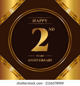 2 Years Anniversary logotype. Anniversary celebration template design for booklet, leaflet, magazine, brochure poster, banner, web, invitation or greeting card. Vector illustrations.