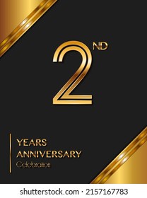 2 Years Anniversary logotype. Anniversary celebration template design for booklet, leaflet, magazine, brochure poster, banner, web, invitation or greeting card. Vector illustrations.