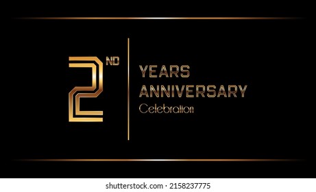 2 Years Anniversary logotype. Anniversary celebration template design for booklet, leaflet, magazine, brochure poster, banner, web, invitation or greeting card. Vector illustrations.