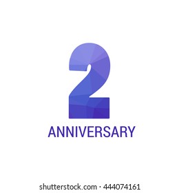 2 Years Anniversary with Low Poly Design