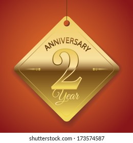 2 Years Anniversary poster / template/ tag design Vector