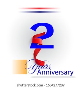  2 Years Anniversary Vector Template Design Illustration