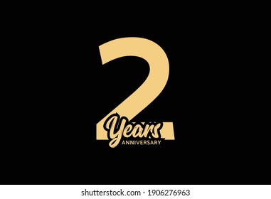 2 years anniversary vector template, 2nd birthday logo