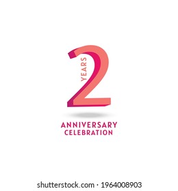  2 years anniversary vector template.