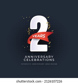 2 years anniversary velebrations logo template