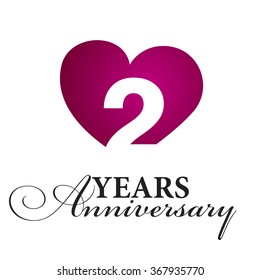 2 years anniversary white background