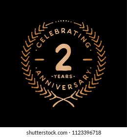 2 years design template. 2nd vector and illustration.