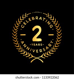 2 years design template. 2nd vector and illustration.