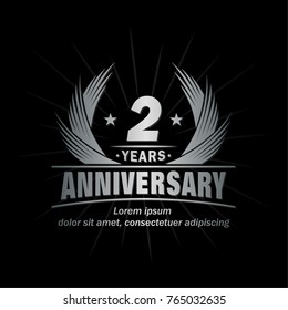2 years design template. Anniversary vector and illustration template.
