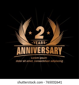 2 years design template. Anniversary vector and illustration template.