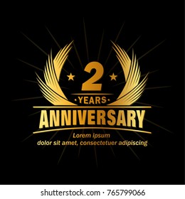 2 years design template. Anniversary vector and illustration template.