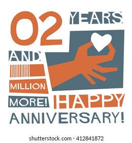 2 Years Happy Anniversary (Vector Illustration Concept Design)