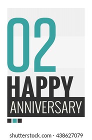 2 Years Happy Anniversary (Vector Illustration Poster Design)