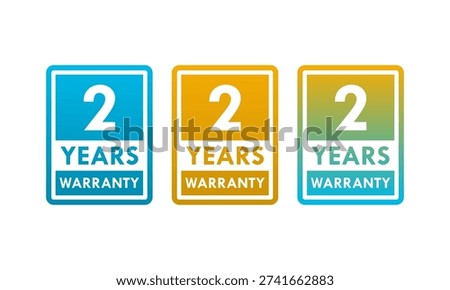 2 years and lifetime warranty label template illustration