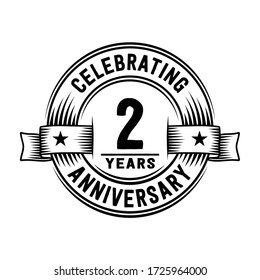 2 years logo design template. 2nd anniversary vector and illustration.