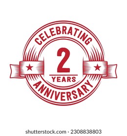 2 years logo design template. 2nd anniversary vector and illustration.