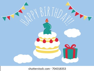 Gateau Anniversaire 2 Ans Images Photos Et Images Vectorielles De Stock Shutterstock