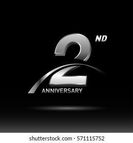 2 years silver anniversary logo celebration
