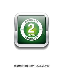 2 Years Warranty Green Vector Icon Button