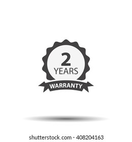 2 years warranty icon isolated on white background