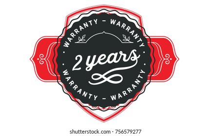 2 years warranty icon vintage rubber stamp guarantee