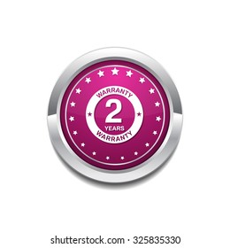 2 Years Warranty Pink Vector Button Icon